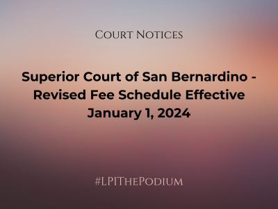 Superior Court of San Bernardino Legal Professionals Inc LPI